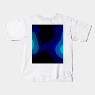 1007 Black And Blue Abstract Art Kids T-Shirt